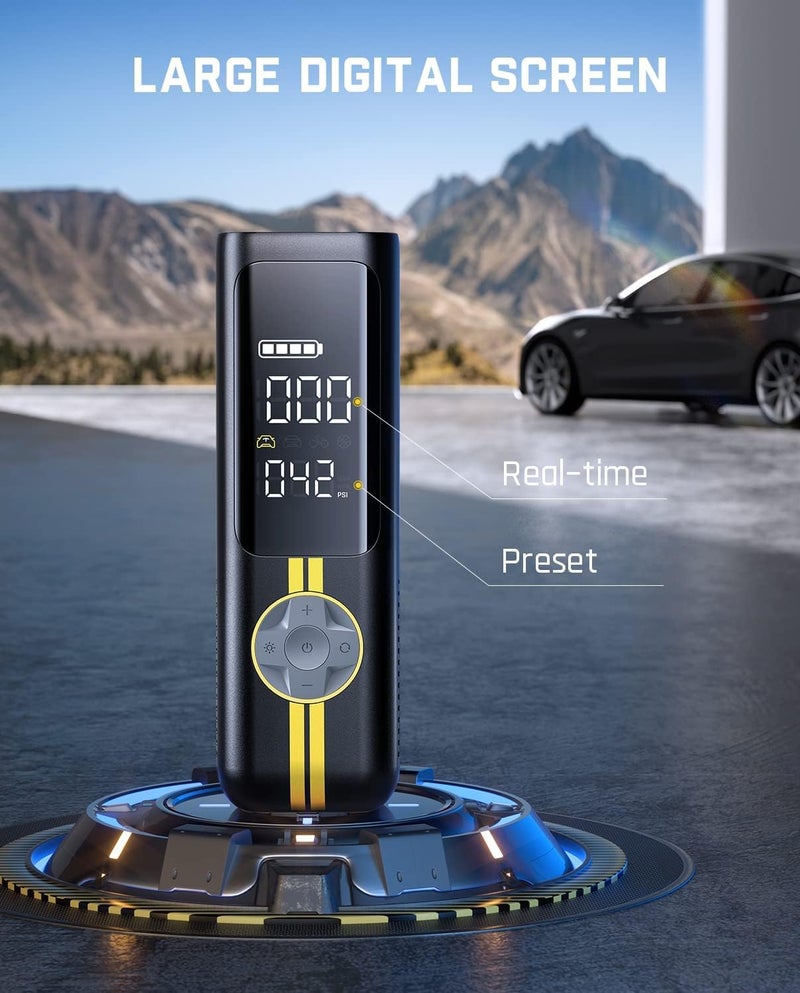Fanttik مضخة هواء محمولة X8 APEX EV لتضخيم الإطارات، تضخيم أسرع بمعدل 2X، ضاغط هواء لاسلكي بضغط 150 PSI مع بطارية قوية، يناسب السيارات الكهربائية، السيارات، الدراجات النارية، الدراجات، الكرات - Image 4